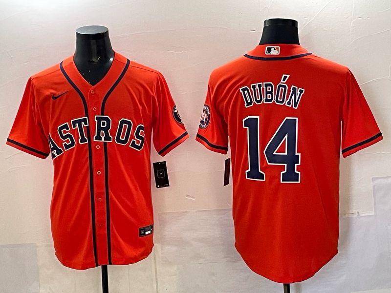 Men 2025 Houston Astros #14 Dubon Orange Nike MLB Jersey 03->houston astros->MLB Jersey